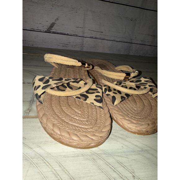 Cheeta Print Wickered Sandals Woman Sz 6.5 (39) - Picture 3 of 5